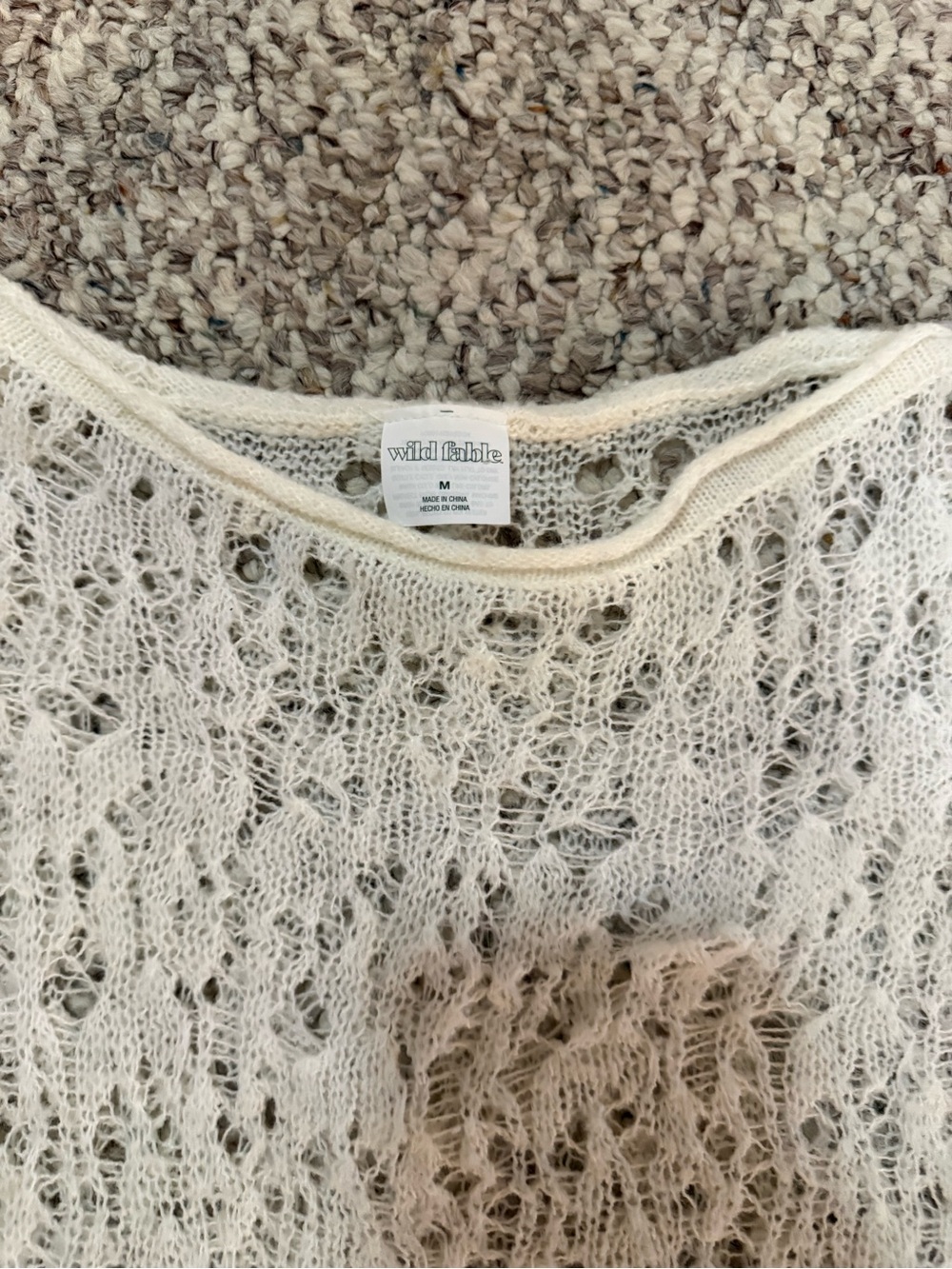 wild fable Cream Open-Knit Long Sleeve Top - Picture 2 of 2